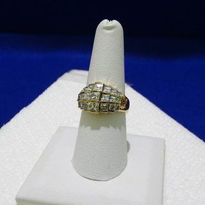 VINTAGE "21"  PRINCESS CUT GEMSTONES  RING